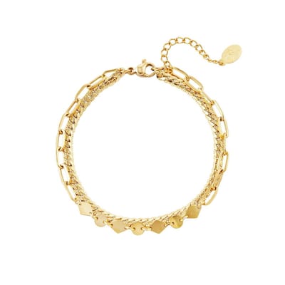 Dubbellaagse armband - Yehwang - Armband - One size - Goud