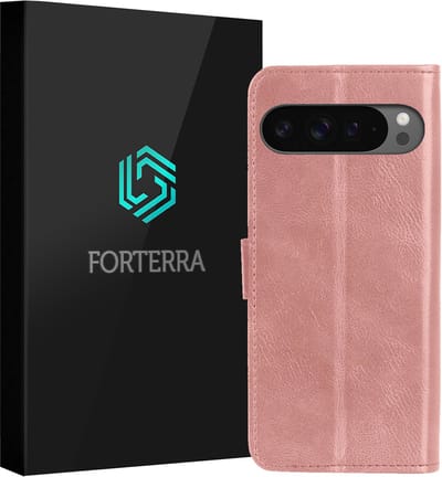 Hoesje Geschikt voor Google Pixel 10 Pro XL - Luxe Bookcase - Walletcase Hoes - Portemonnee - Cover - Rosé goud