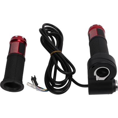 1 Paar Duimgashendel Routine Draaigashendel Handvat met Sleutels voor Elektrische Scooter FietsRood black