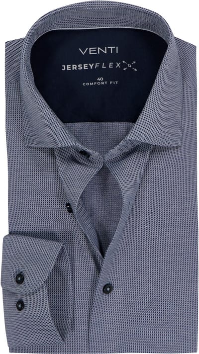 VENTI CASA MODA comfort fit overhemd - jersey - lichtblauw - Strijkvriendelijk - Boordmaat: 40 (EU maat: M)