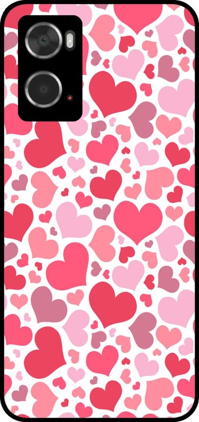 Smartphonica Telefoonhoesje Geschikt voor Oppo A36 / A76 / A96 met Hartjes Print - Hearts Design TPU Backcover Case - Kinder Hoesje met Hartjes Design geschikt voor Oppo A36;Oppo A76;Oppo A96