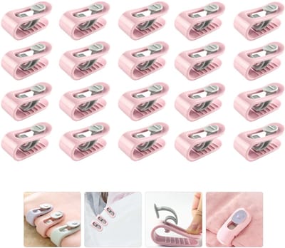 20 stuks antislip quiltclips - bevestigingsclips voor lakens en quilts - antislip clips - gordijnclips - huishoudelijke artikelen - geschikt voor gordijnen, sokken, quilts en lakens - Roze