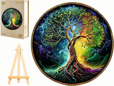 Houten Puzzel - Levensboom Puzzel - Ontspanning en Uitdaging - Unieke Dierenvormige Stukjes - 280 Delen - Levensboom
