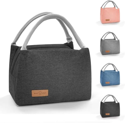 Isolerende en Waterdichte Lunchtas voor Mannen en Vrouwen, Draagbare Koeltas voor Werk en School (Zwart, L)