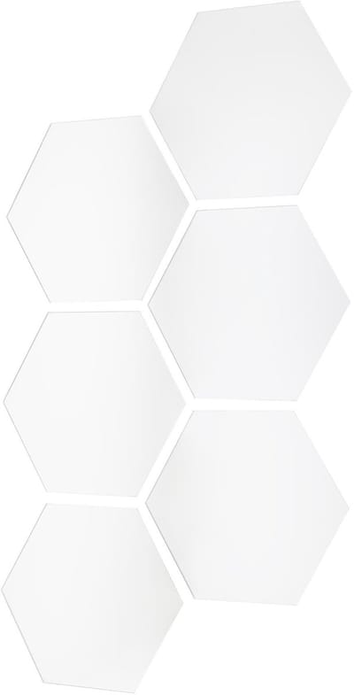 Dailygoods - Zeshoekige Wandspiegel Set van 6 - Zelfklevende Spiegeltegels 18x21 cm