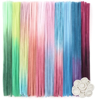 100 stuks Chenille Pijpenragers Kleurverloop Kleur 30 cm x 6 mm voor doe-het-zelf Decoratief Handwerk