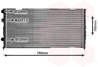 Van Wezel - RADIATOR VOOR VW PASSAT B3 1988-1993 357121251