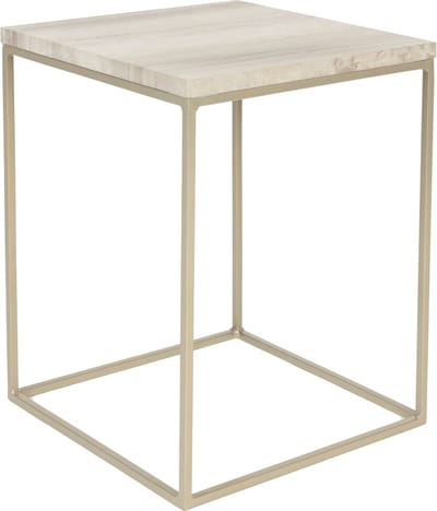 Zuiver Stray Bijzettafel Vierkant 35x35 cm Marmer/ Metaal Grijs