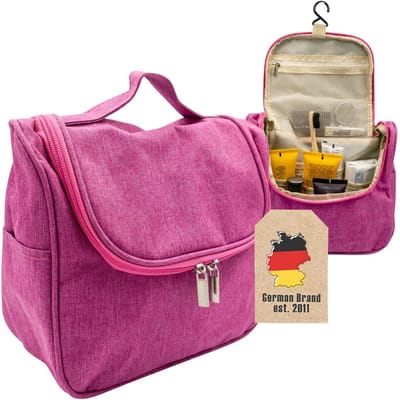 Intirilife cosmetische reistas in PINK - cosmetische toilettas met handvat en ritssluiting, perfect voor op reis, vakantie en nog veel meer. - Make-up organiser etui toilettas