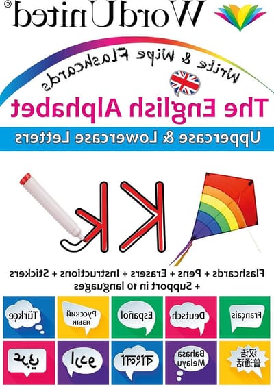 Alfabet Flashcards - Schrijven Leren Kaarten - Engels Leren - Herbruikbaar Schrijven - 15.5 x 3.5 x 22.8 cm