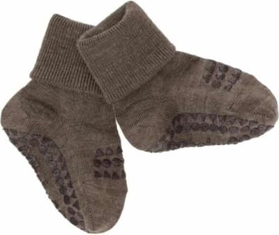 GoBabyGo - Wollen Sokken - Sokken - Brown Melange 6-12 maanden