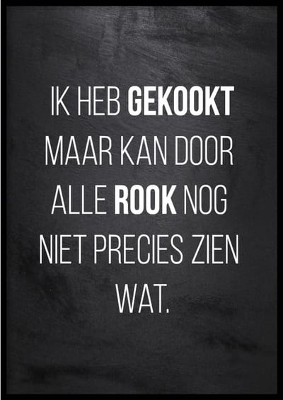 Poster Gekookt- 30x40cm met Fotolijst – Keuken Poster – Ingelijst