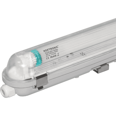 HOFTRONIC - LED TL Armatuur 120cm - IP65 waterdicht - Flikkervrij - Koppelbaar - 4000K Neutraal wit - 18W 2520lm (140lm/W) - Vervangt 64 Watt - Incl. LED buis - T8 (G13) fitting