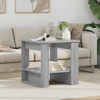 vidaXL - Salontafel - Grijs - Sonoma - 51 - x - 50 - x - 50 - cm - Bewerkt - hout