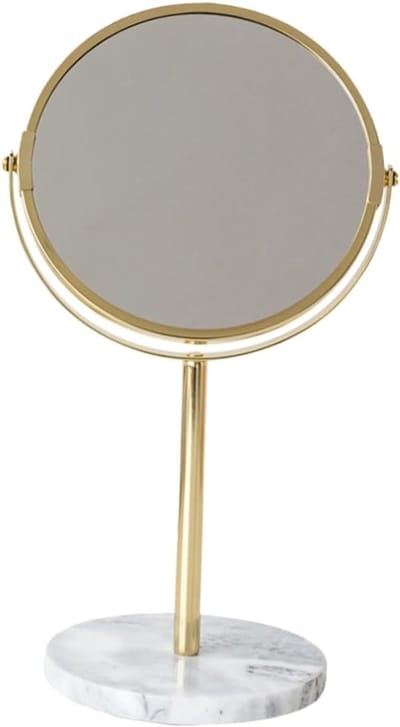 Vergrootspiegel Dubbelzijdig - Make-up spiegel - Schoonheidsroutine - 180° Vrije Rotatie - 18.8 x 34.5 cm - Goud