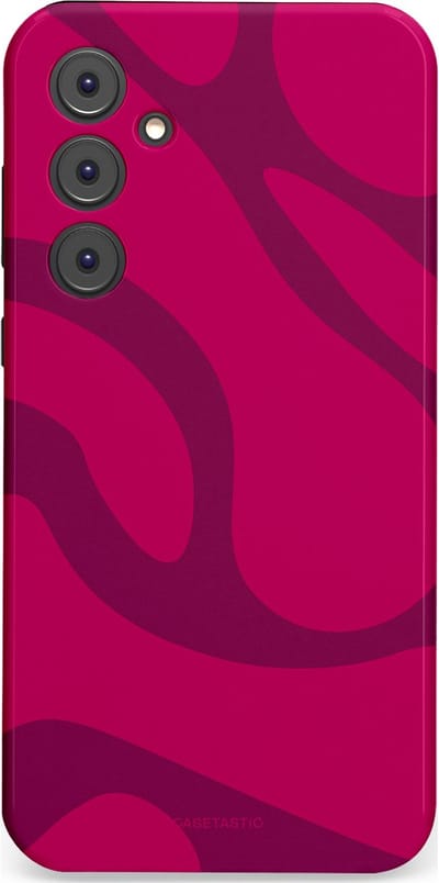 Casetastic hoesje geschikt voor Samsung Galaxy A35 - Dubbellaagse bescherming - Violet Paarse Golven - Fashion Case - Roze