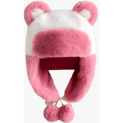 Pluche muts voor dames in de winter Verdikte schattige zwart-witte panda Lei Feng-muts plus fluweel Buiten oor bescherming warme skimuts One size brown