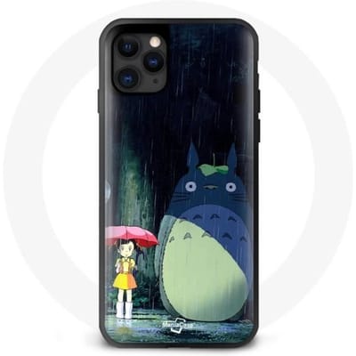 Coque maniacase pour Iphone 13 Mini Mon Voisin Totoro Mei Satsuki Kanta hôpital créature merveilleuses parapluie Chat- bus magique zwart