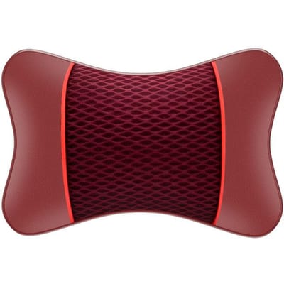 Autostoel Nekkussen Hoofdsteun Rustkussen Ondersteuning PU Leer Gebreide Stoel Auto Zwart Veiligheidskussen Auto Accessoires rood