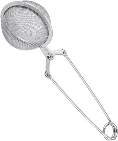 Theezeef met Knijper Thee Filter RVS Thee Ei - Theefilter voor Losse Thee - Zilver