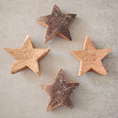 Coconut Star 7 Cm Natural 100 pcs - kerstdecoratie voor binnen - kerst - stukjes - decoratie - kerstster - kokos - coco - ster