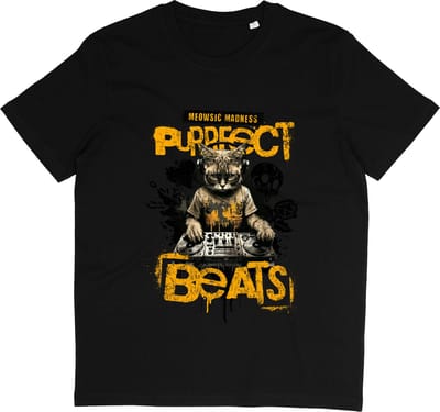 T Shirt DJ Perfect Beats - Muziek Print - Zwart - Maat S