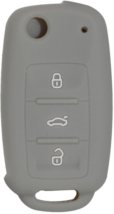 Dailygoody - Siliconen Autosleutelhoes - Volkswagen Sleutelhanger - Bescherming en Grip - Grijs - Duurzaam Materiaal - Voor Diverse VW Modellen
