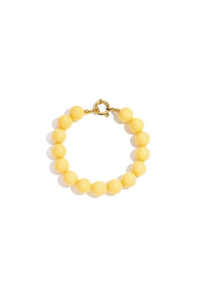 Beady Babe Armband | RVS & Resin | Geel | Kralen armband | 12mm kralen | Beste cadeau voor haar