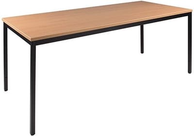 Kantinetafel Basic 80cm breed 80cm diep beuken blad zwart frame rechthoekig