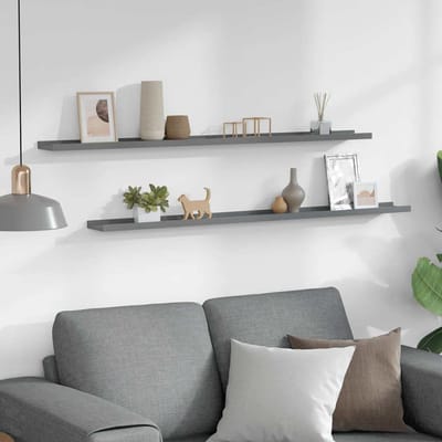 vidaXL - Wandschappen - 2 - st - 115x9x3 - cm - grijs
