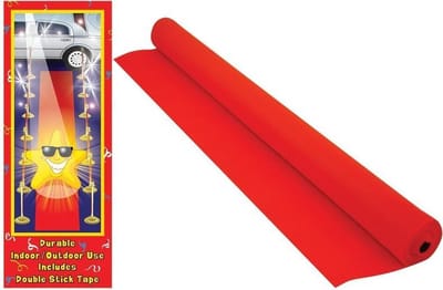 Rode loper van papier - 2x stuks - 457 x 61 cm - Gala feesten - Bruiloften - voordelige versie