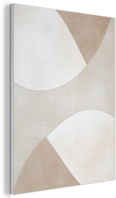 Akoestisch wandpaneel 60x80 cm - Vilt schilderij Bruin - Japandi - Abstract - Akoestische panelen - Geluidsdempende wanddecoratie - Geluidsisolatie woonkamer - Muurdecoratie geluidspanelen
