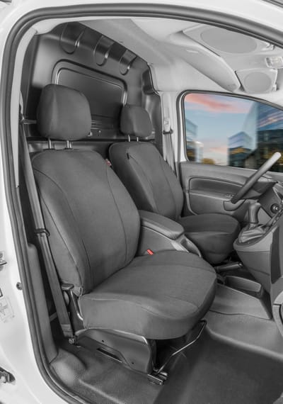 Walser Autostoelhoes Transporter Fit van stof antraciet geschikt voor Mercedes-Benz Citan W415 - 2 Enkele zetele front