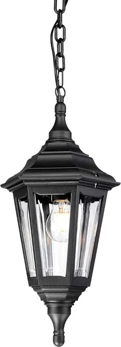 Landelijke Hanglamp - Steady Lighting - Kunststof - Landelijk - E27 - L: 23cm - Voor Buiten - Woonkamer - Eetkamer - Zwart