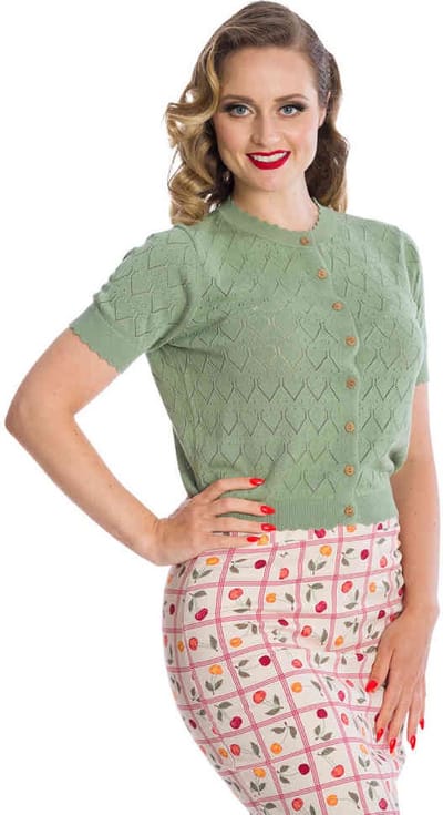 Banned - SUMMER SCALLOP Cardigan - S - Groen