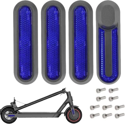 Elektrische scooteronderdelen - Set van 4 met Geschikt voor- en achterschroeven, wielstickers blauw