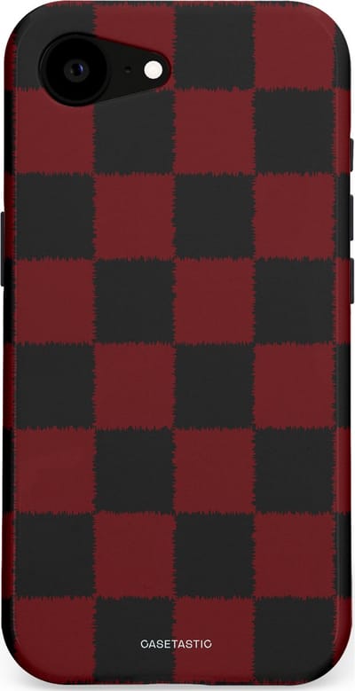 Casetastic hoesje geschikt voor Apple iPhone 16e / Apple iPhone 17e - MagSafe - Dubbellaagse bescherming - De Houthakker - Fashion Case - Zwart Bordeaux