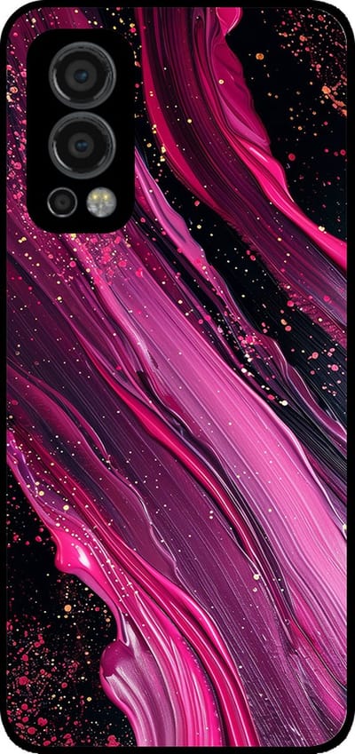 Smartphonica Telefoonhoesje Geschikt voor OnePlus Nord 2 5G met marmer opdruk - TPU backcover case marble design - Paars Roze geschikt voor OnePlus Nord 2 5G