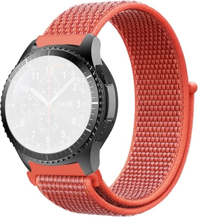 Nylon bandje - geschikt voor Samsung Galaxy Watch 7 / Watch FE / Watch 6 / Watch 6 Classic / Watch 5 / Watch 5 Pro / Watch 4 / Watch 4 Classic / Watch 3 41 mm / Active / Active 2 / Watch 42 mm - abrikoos