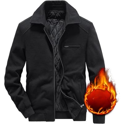 Herfst en Winter Nieuwe Trend Jas Heren Jas Top Revers Warm Heren Velvet Casual Jas 4XL black
