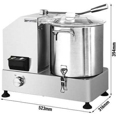 GGM Gastro Vegetarischer Cutter - 6 Liter - 1,8 kW - 230 Volt - 986-2470 U/min Zilver