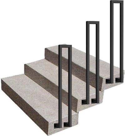 Smeedijzeren Trapleuning - Metalen Handgreep - Veilig Traplopen - Dubbellaags Anti-roest - 85 cm Lengte - Zwart