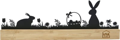 UNUS® Paasopsteller paashazen paasdecoratie silhouet zwart bamboe
