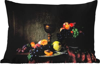Buitenkussens - Rustiek - Tafel - Fruit - Stilleven - Beker - 60x40 cm - Weerbestendig