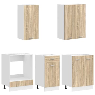 vidaXL - Keukenblok - LYON - 5 - st - Sonoma - Eiken - Bewerkt - hout