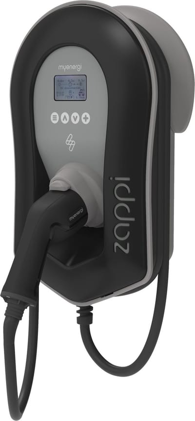 Myenergi Zappi V2.1 - 22 kW - fase 3 - 32A - 6,5 meter laadkabel type 2 - Zwart - Laadpaal