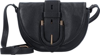 FOSSIL Leren Schoudertas Harwell Small Flap Crossbody Black Zwart