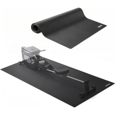 VEVOR Loopbandmat voor tapijtvloeren, vloerbeschermingsmat (90 x 200 cm) voor sportuitrusting, 4 mm dik, trainingsmat voor loopbanden, crosstrainers, roeimachines, PVC-vloerbeschermer met hoge dichtheid