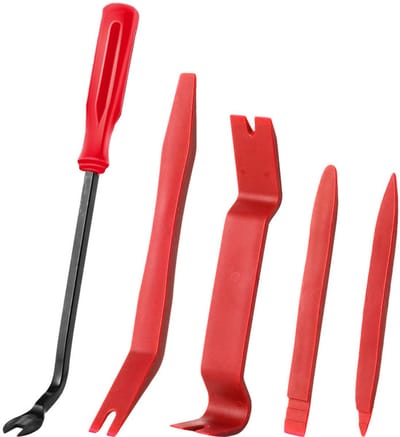 5-delige autohefboomgereedschapset - Decoratieve wiggenset - Voor het verwijderen van auto-interieurs - Gereedschap - Auto-demontagegereedschap - Rood - Versie A