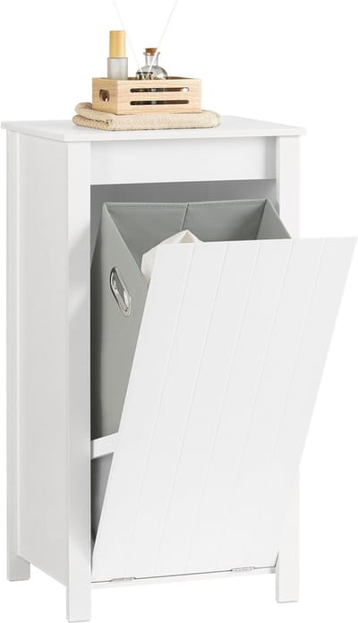 SoBuy BZR100-W Badkamerkast - Witte Lage Kast met Opbergplank